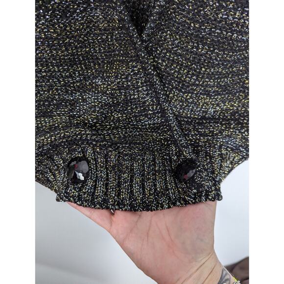 Vintage 80's Gabani Couture Sweater Vest Wool Metallic Paisley Embellishments - Picture 12 of 14